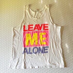 Vintage Leave Me Alone Screenprint Tank Top
